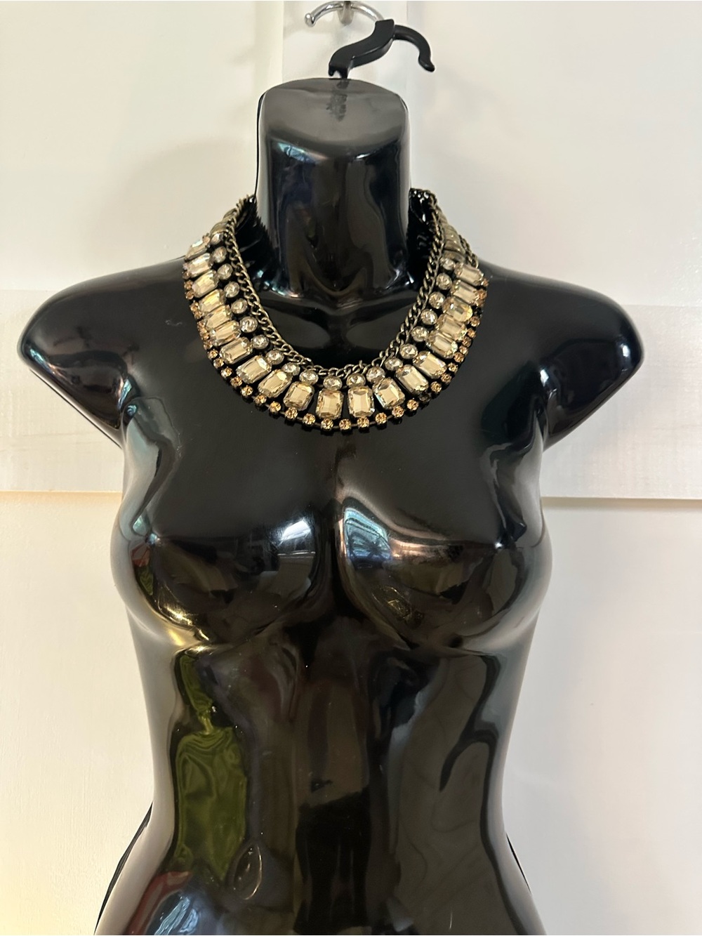 Gold Tone Crystal Collar Necklace